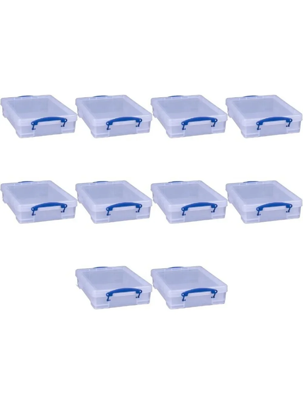 Clear Plastic Storage Boxes with Snap Lid & Clip Lock Handles - 4 Liter, 10 Pack